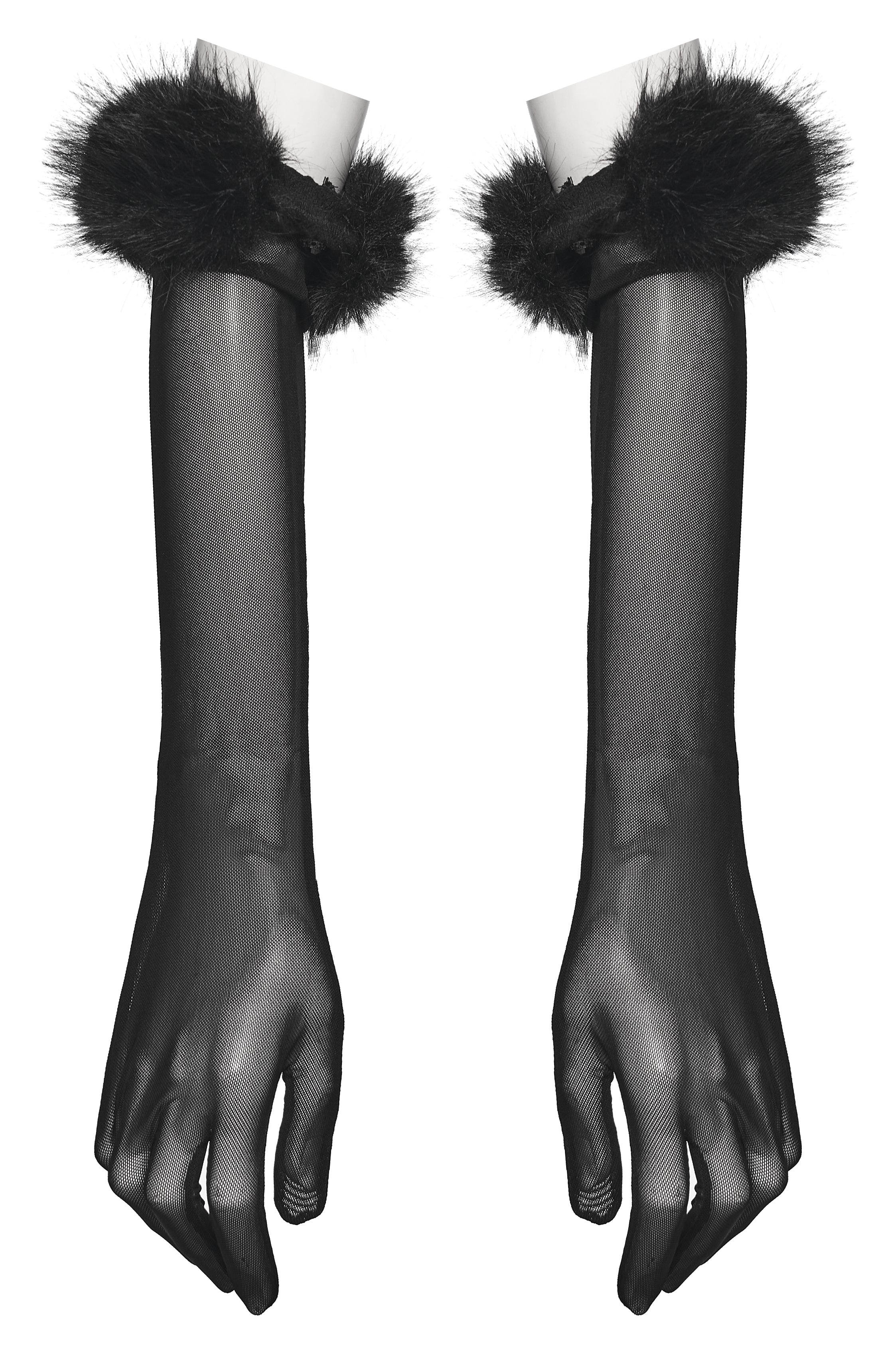 Punk Rave Fluffy Goth Gloves
