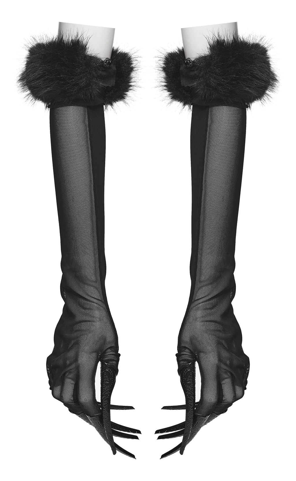 Punk Rave Fluffy Goth Gloves