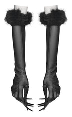 Punk Rave Fluffy Goth Gloves