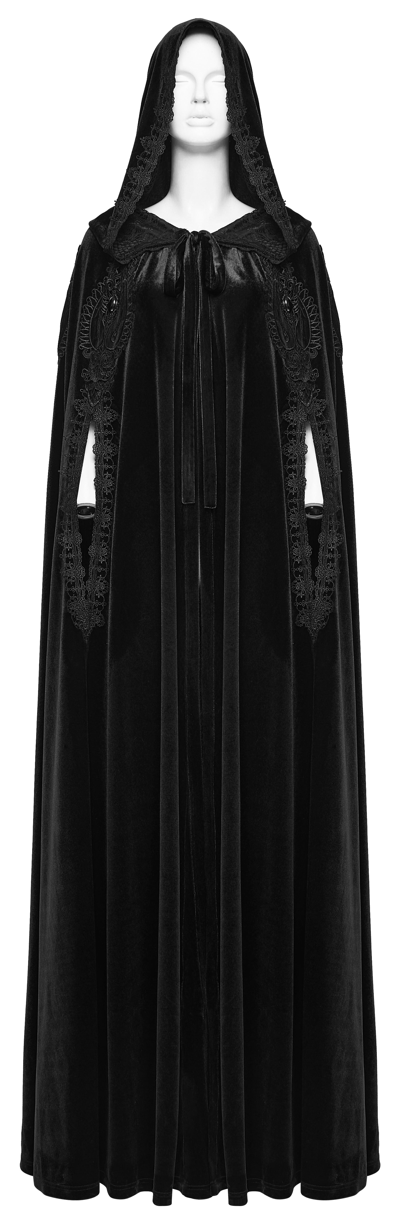 Punk Rave Goth Velvet Cloak – Black