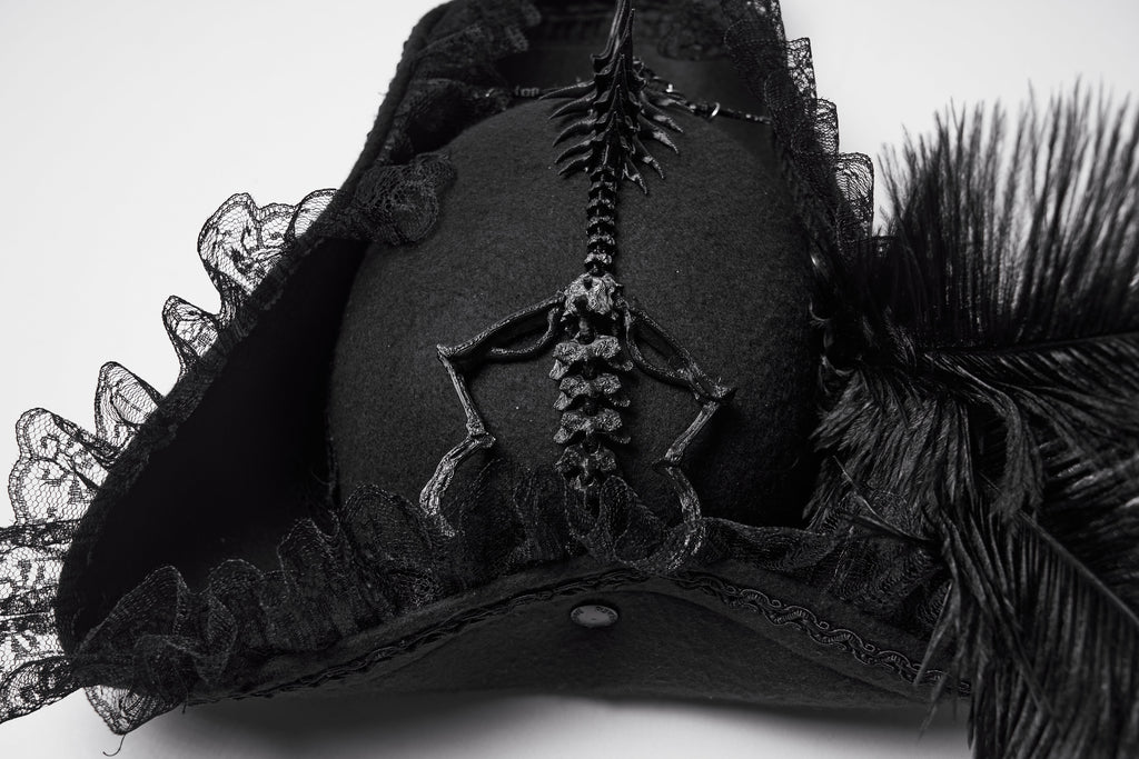 Punk Rave Goth Imprisoned Beast Bone Pirate Hat