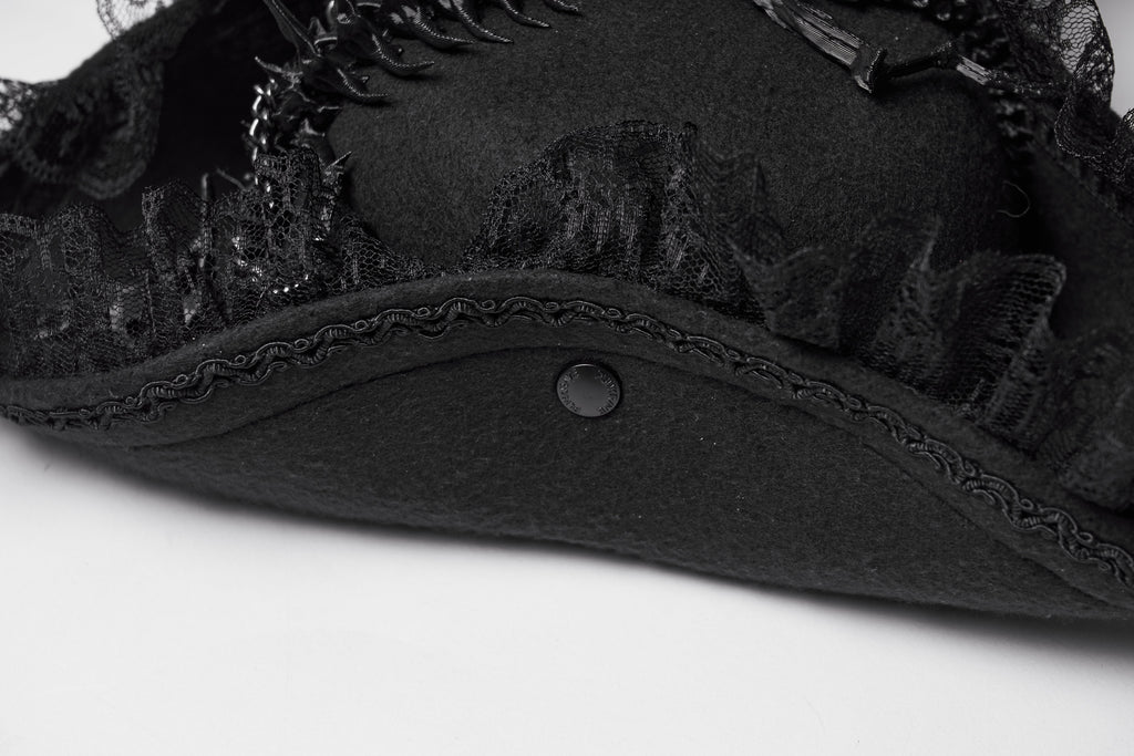 Punk Rave Goth Imprisoned Beast Bone Pirate Hat