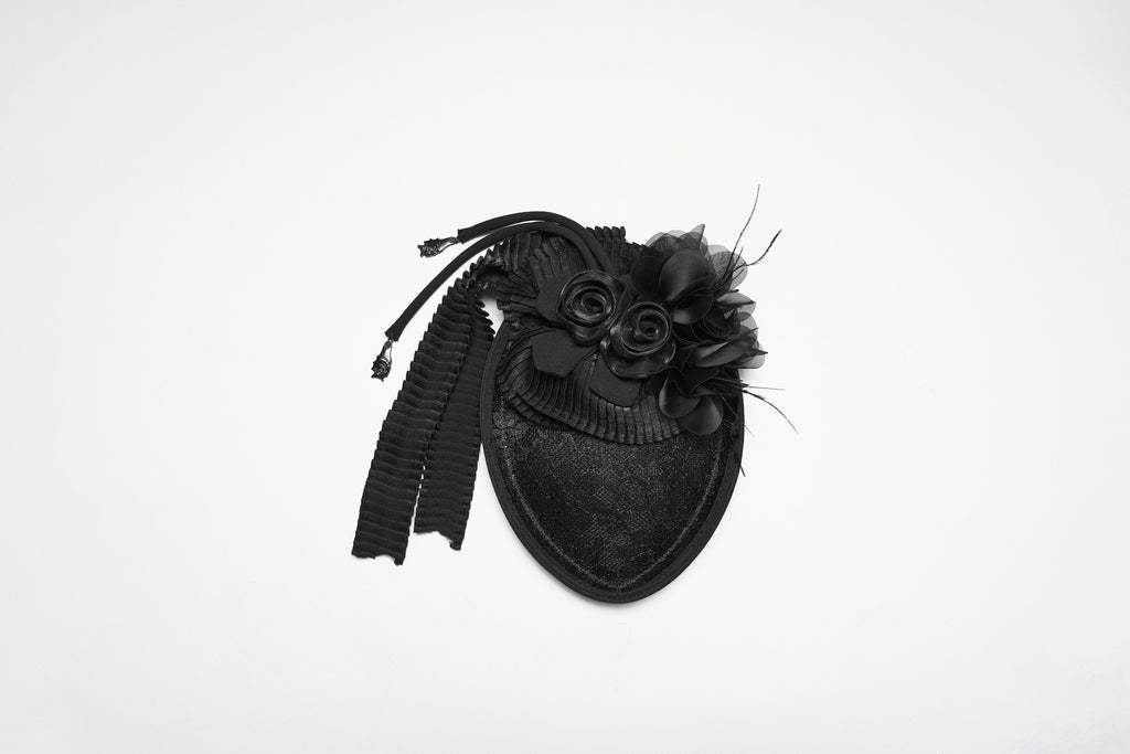 Punk Rave Goth Rose Ribbon Formal Hat