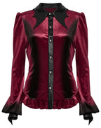 Punk Rave Fawn Gradient Printed Shirt in Red