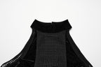 Punk Rave Selene Velvet Mesh High Slit Goth Dress In Black