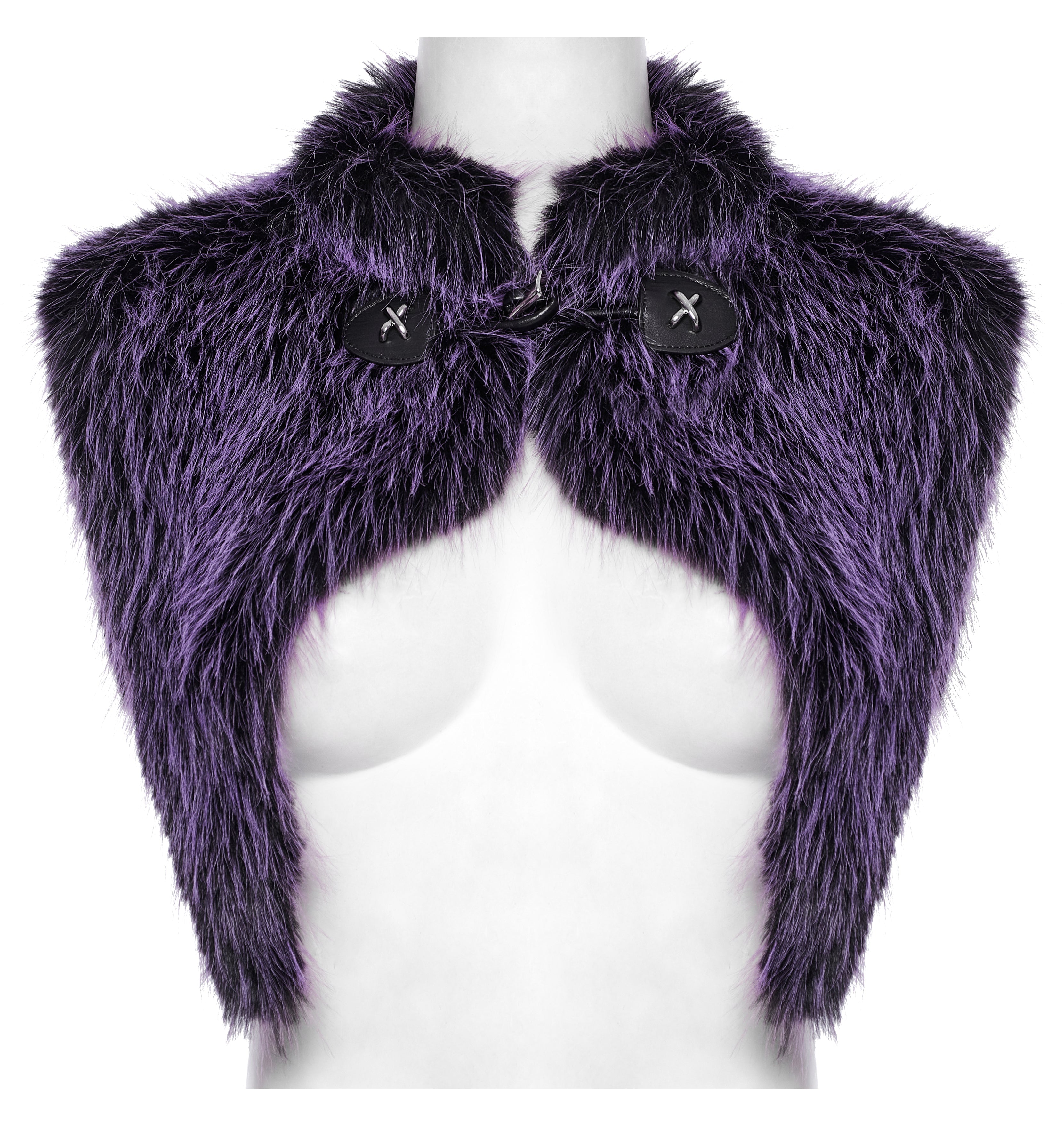 Punk Rave Lilith Gradient Devil Fur Shawl In Violet