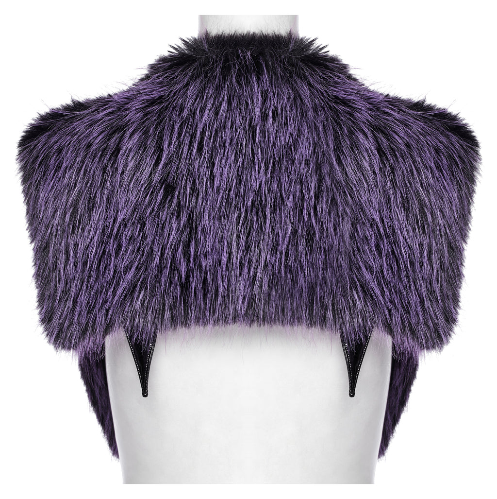 Punk Rave Lilith Gradient Devil Fur Shawl In Violet