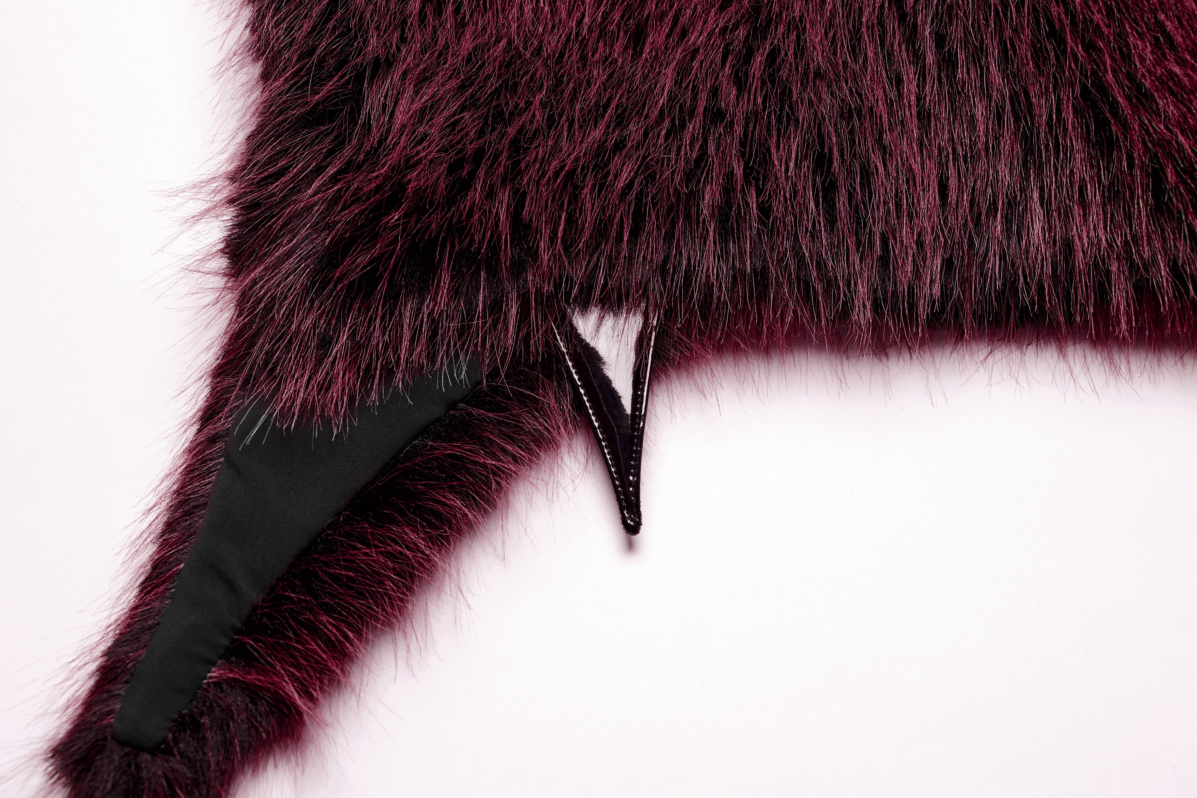 Punk Rave Lilith Gradient Devil Fur Shawl in Crimson