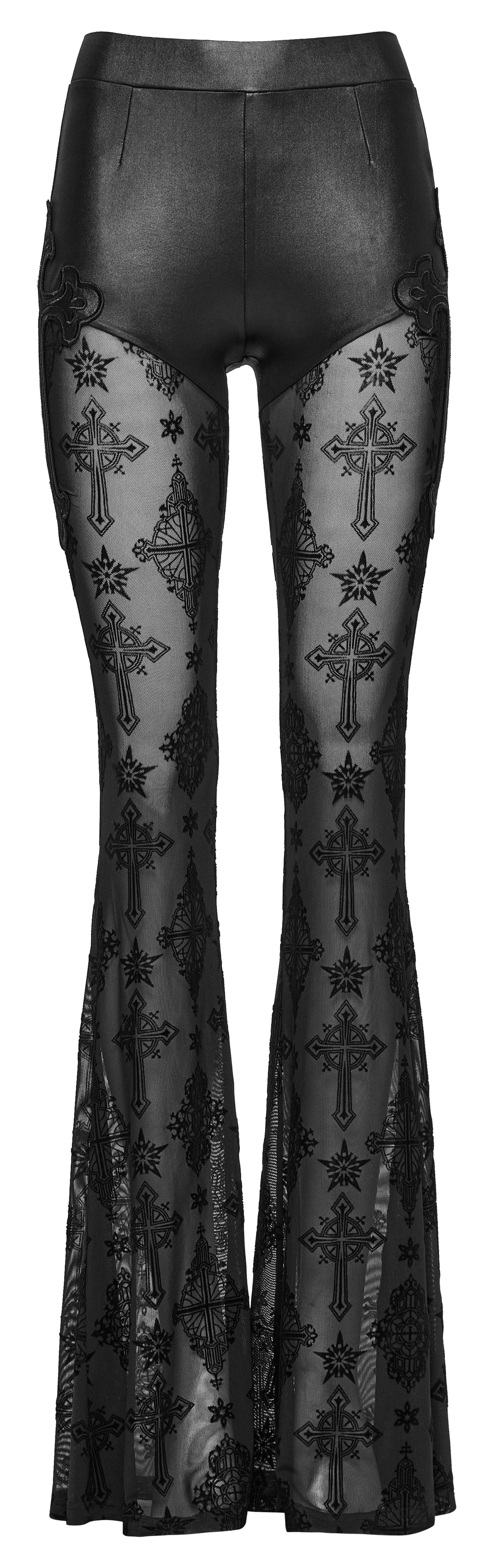 Punk Rave Seraphina Cross Flocking Flare Pants