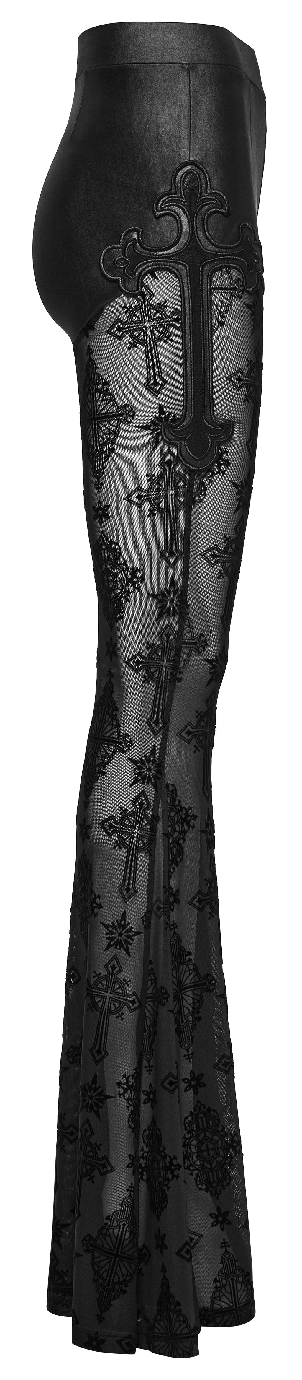 Punk Rave Seraphina Cross Flocking Flare Pants