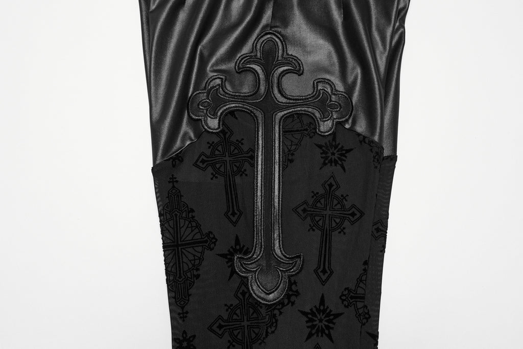 Punk Rave Seraphina Cross Flocking Flare Pants