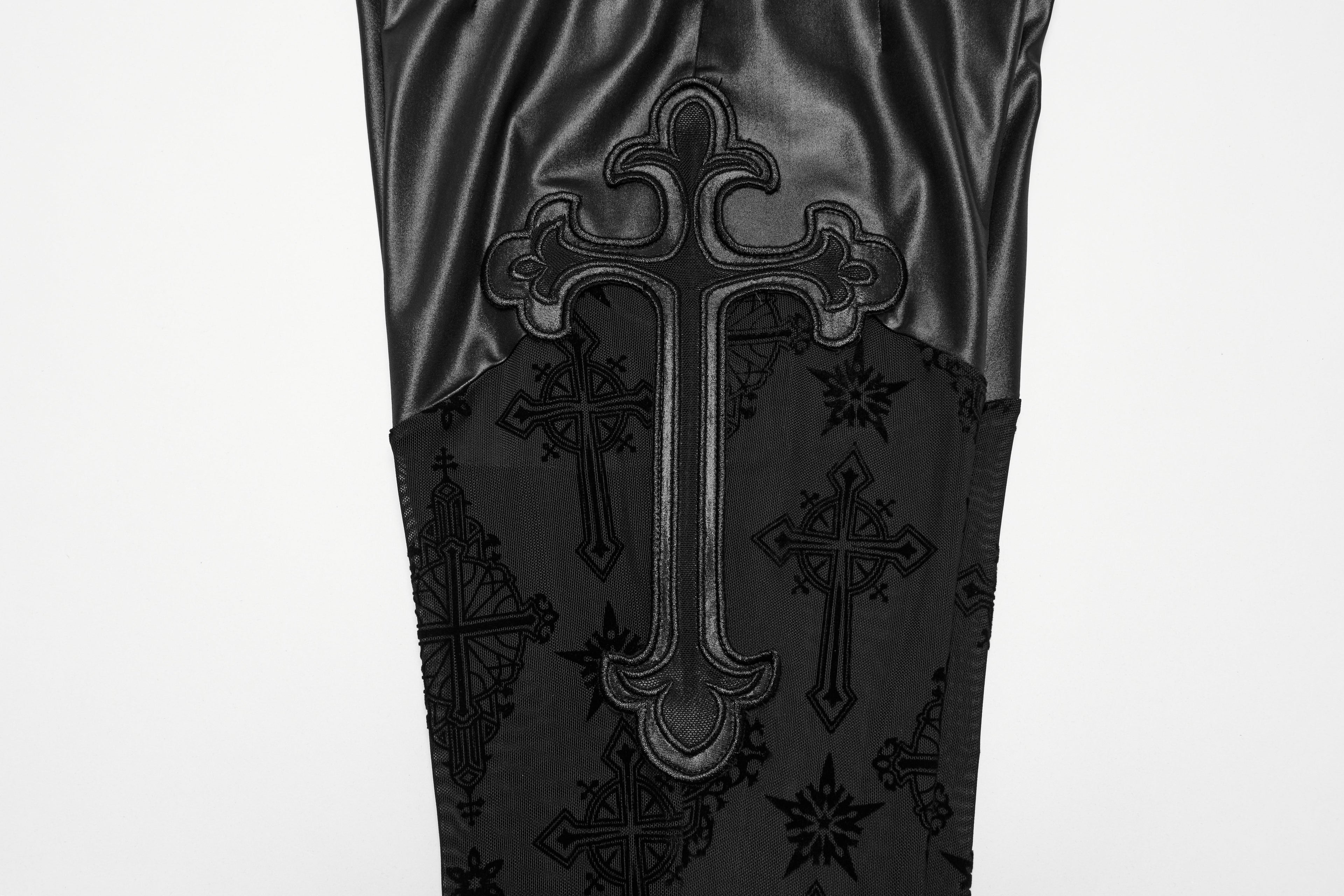 Punk Rave Seraphina Cross Flocking Flare Pants