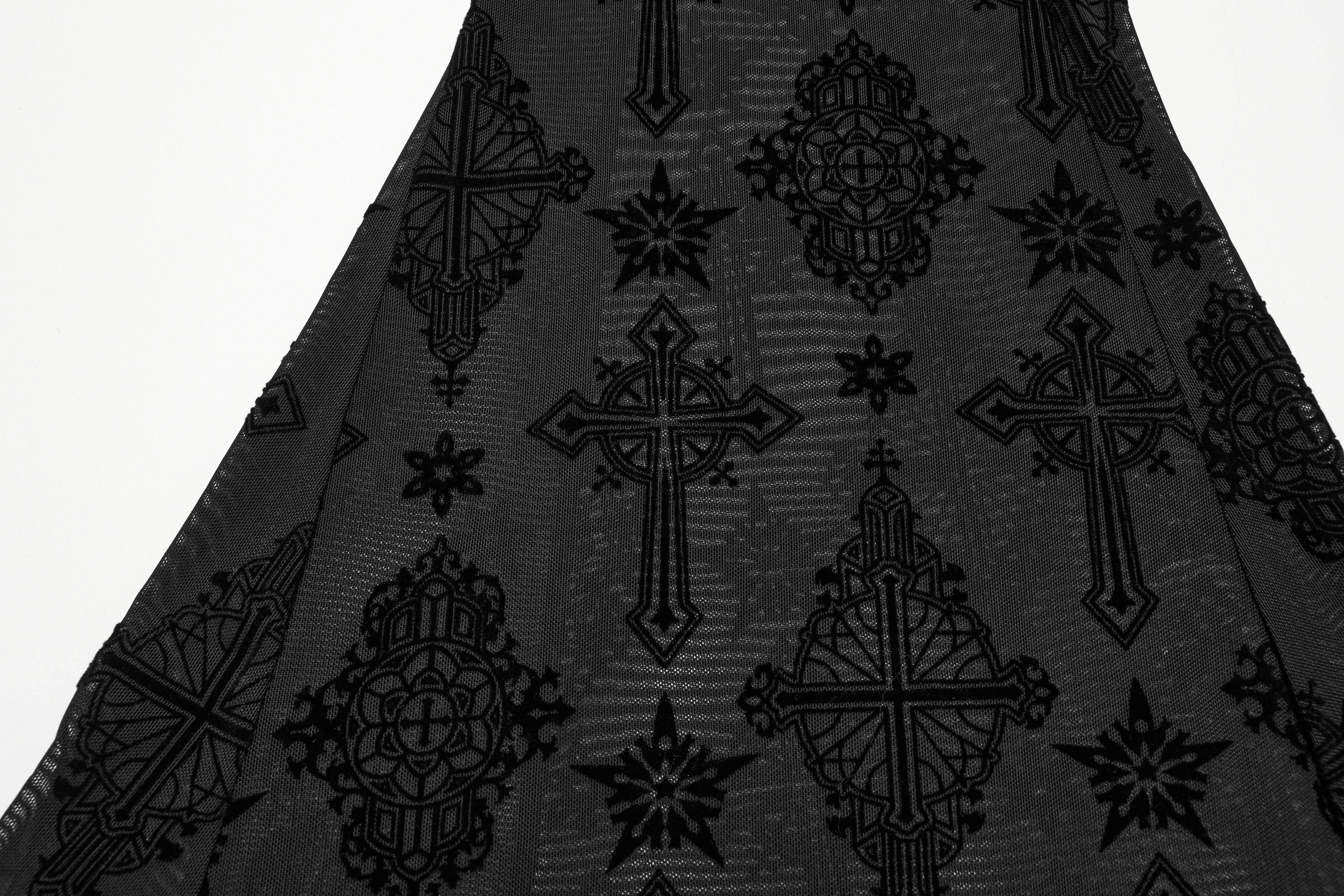 Punk Rave Seraphina Cross Flocking Flare Pants
