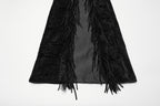 Punk Rave Morrigan Wasteland Tassel Flare Goth Trousers In Black