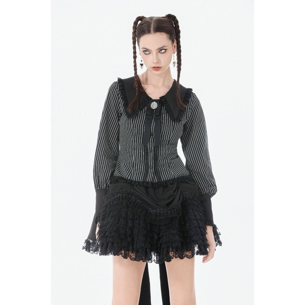 Dark in Love Gothic Peter Pan Collar Lace Shirt