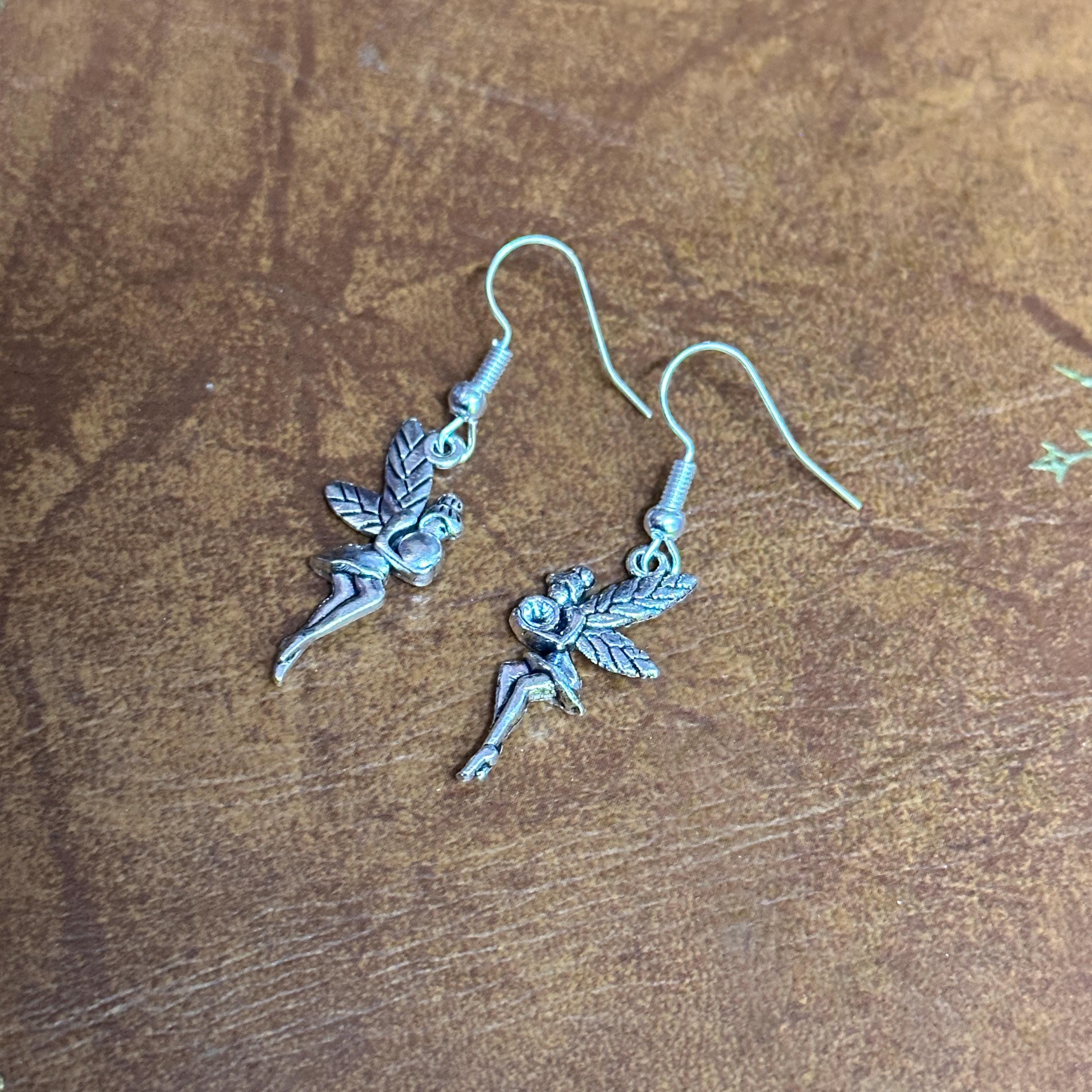 Flying Fairy Charm Drop Earrings