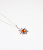 Amber Sun Charm Pendant