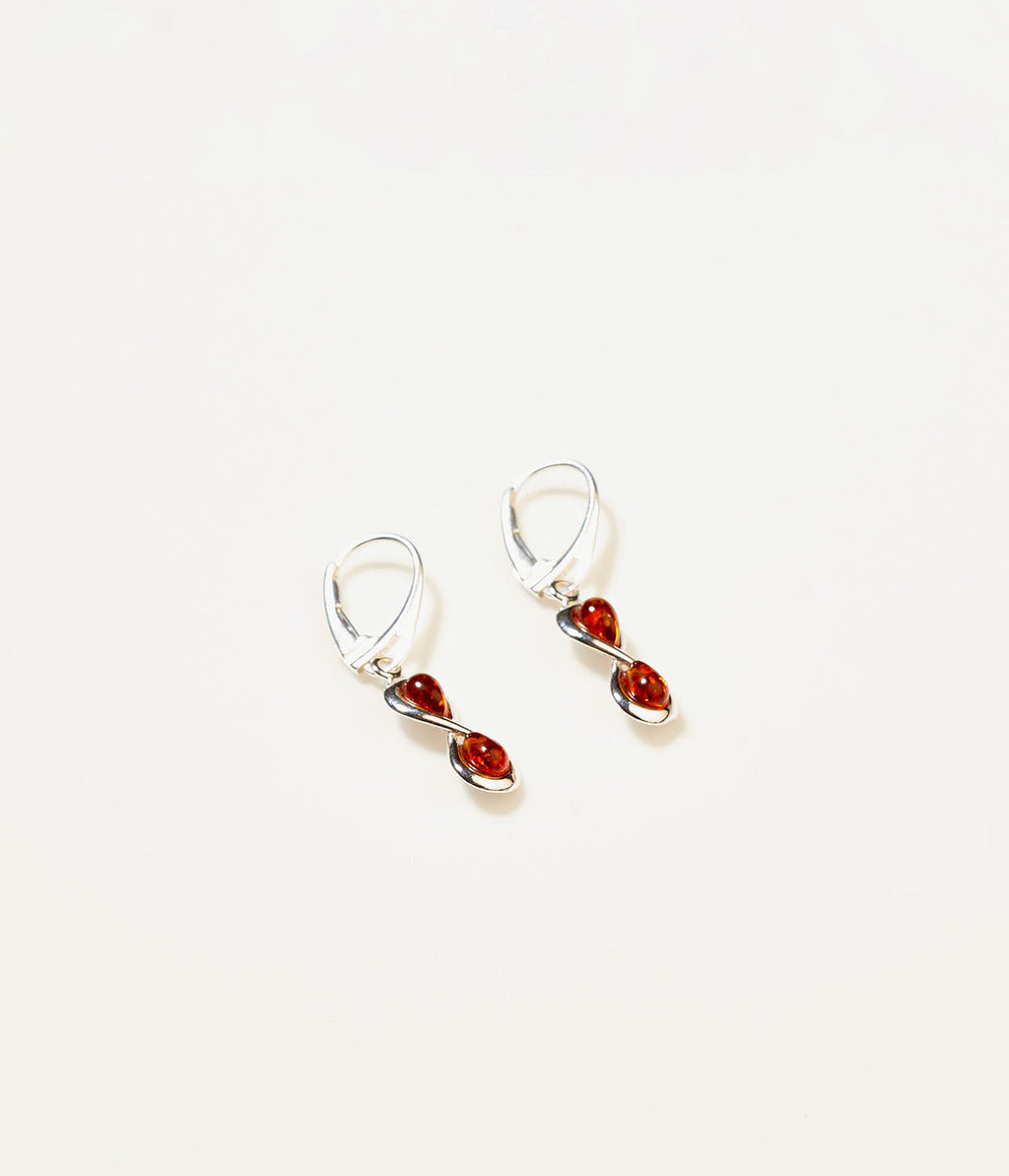 Amber Infinity Drop Earrings
