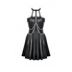 Dark in Love Valentina Red Velvet Mesh Panel Goth Dress