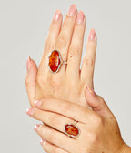 Amber Ripple Ring