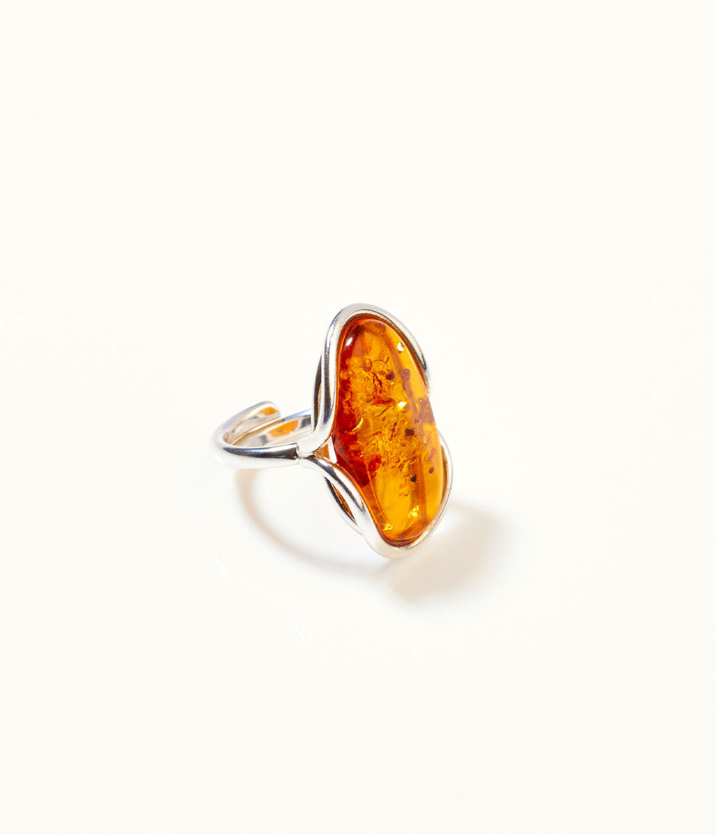 Statement Amber Ripple Ring