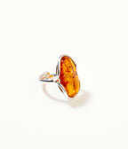 Statement Amber Ripple Ring