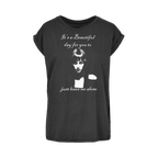 Beautiful Day Women's Extended Shoulder T-Shirt XS-5XL Black Womens