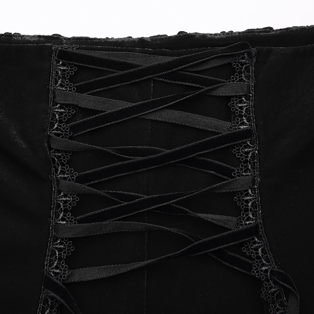 Punk Rave – Belladonna Goth Rose Fishtail Skirt