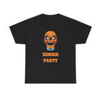 Zombie Party Printed T-Shirt 100% Cotton Novelty Scary Skull Halloween Tee Black