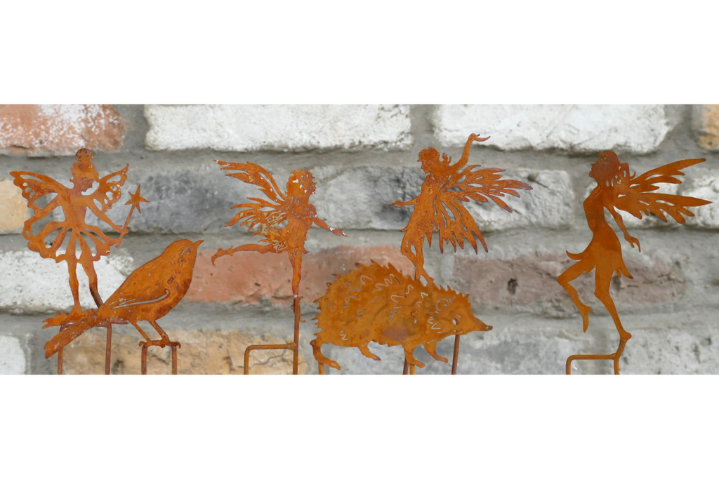 Set Of 6 Rusty Mini Stakes