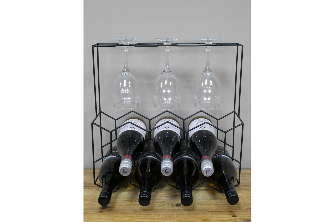 Wine Bottle & Glasses Holder