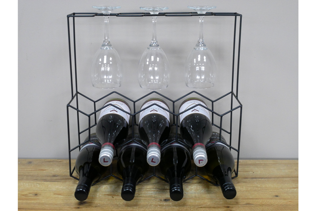 Wine Bottle & Glasses Holder