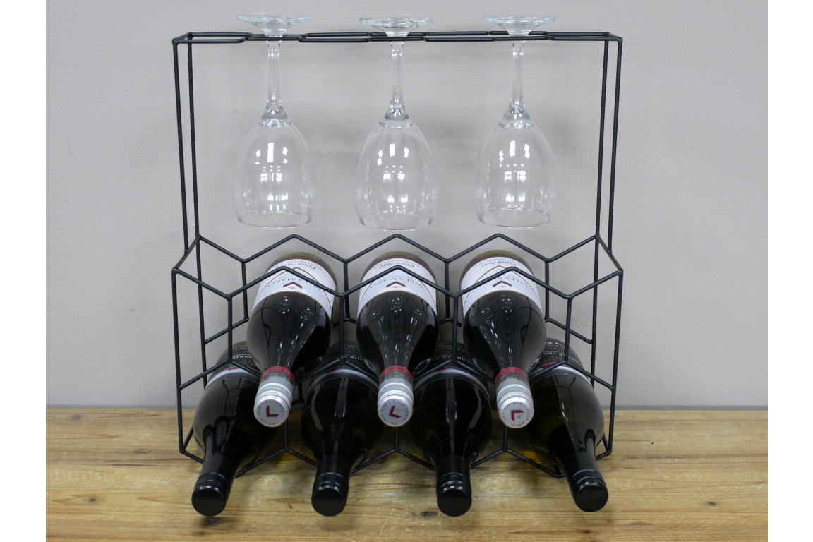 Wine Bottle & Glasses Holder
