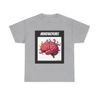 Mindworms Brain Printed T-Shirt 100% Cotton Weird Retro Novelty Worms Tee Sport Grey