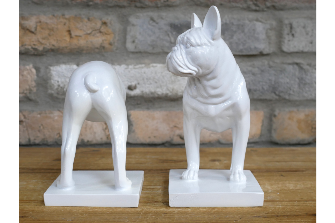 White Dog Bookends