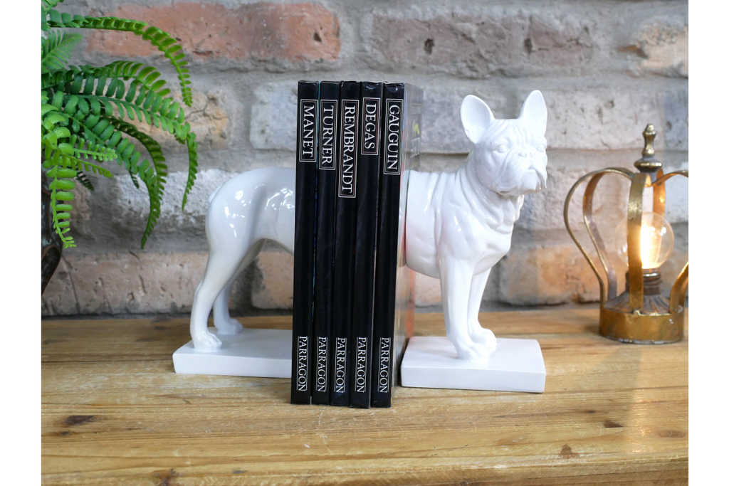 White Dog Bookends