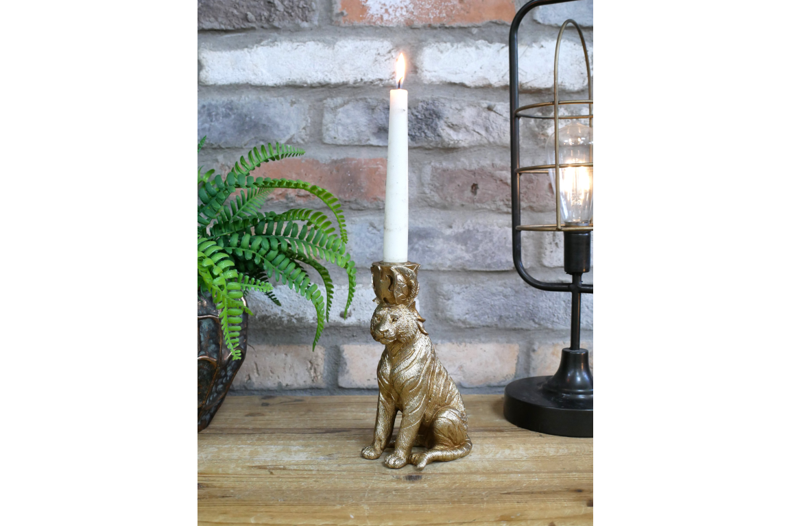 Sitting Tiger Candle Holder