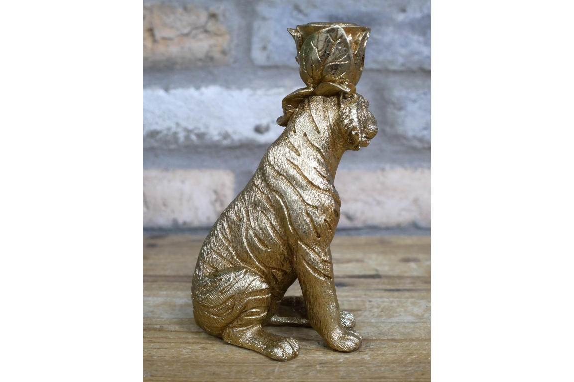 Sitting Tiger Candle Holder