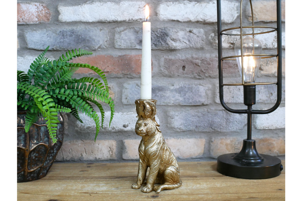 Sitting Tiger Candle Holder