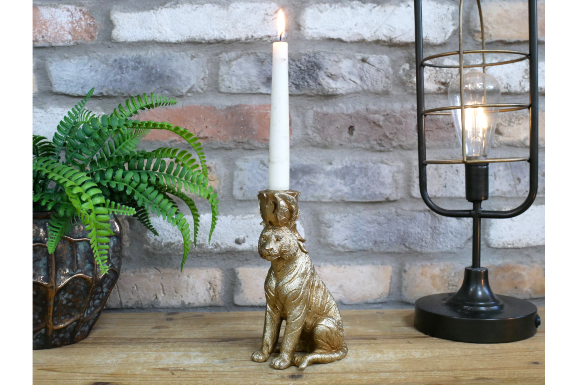 Sitting Tiger Candle Holder