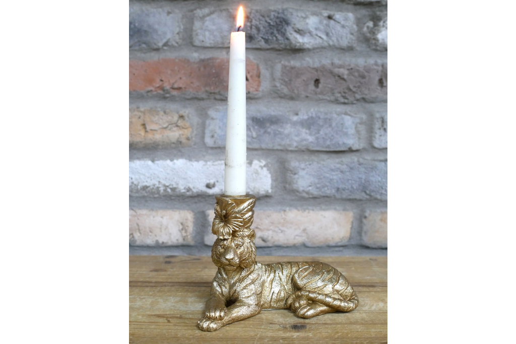 Laying Tiger Candle Holder