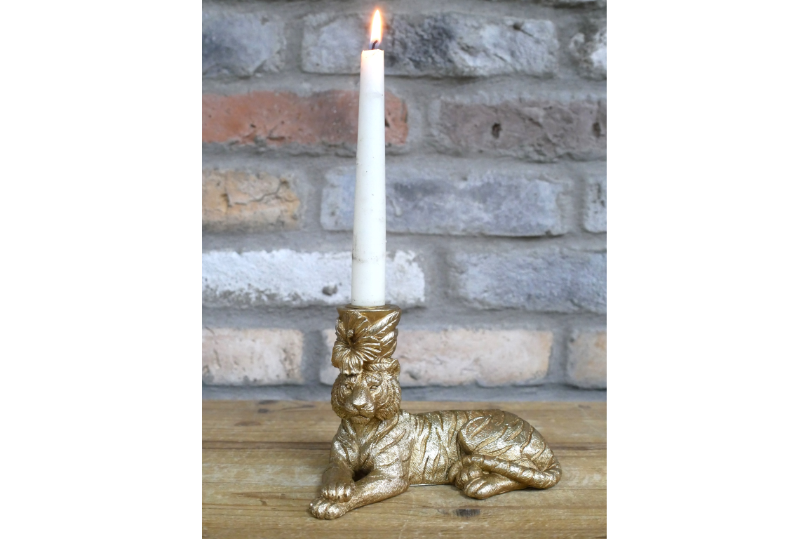 Laying Tiger Candle Holder