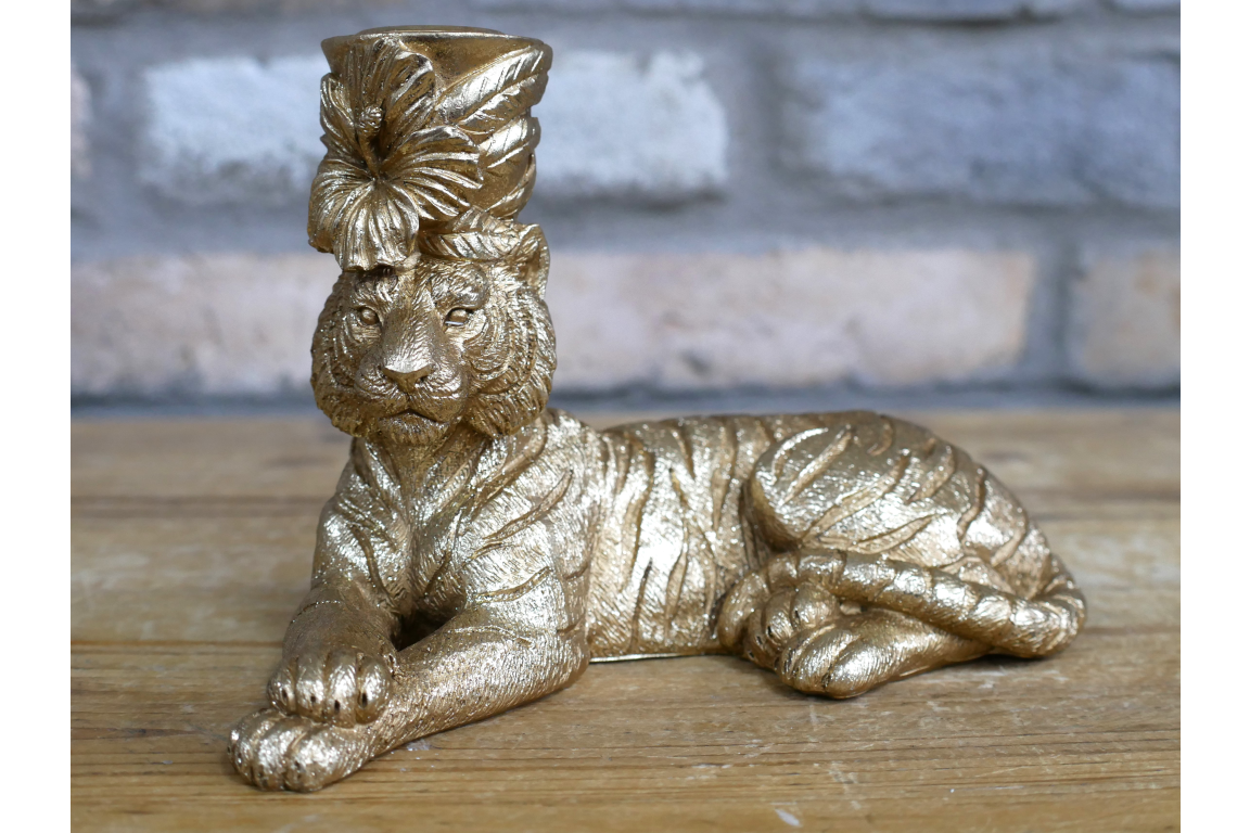 Laying Tiger Candle Holder
