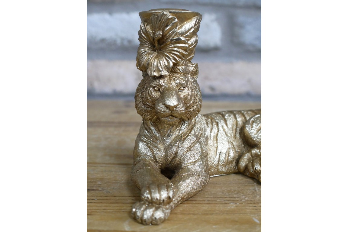 Laying Tiger Candle Holder