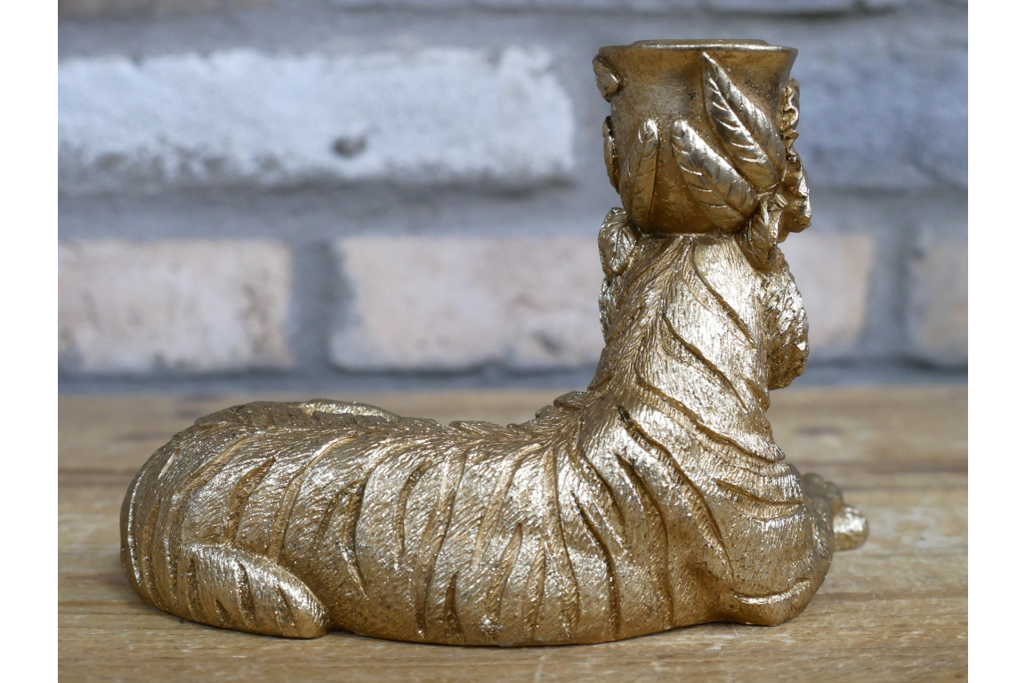 Laying Tiger Candle Holder