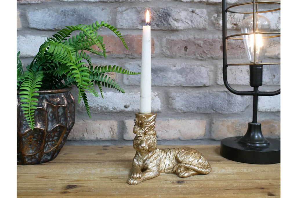 Laying Tiger Candle Holder