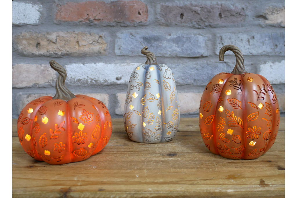 Set Of 3 Light Up Pumpkins