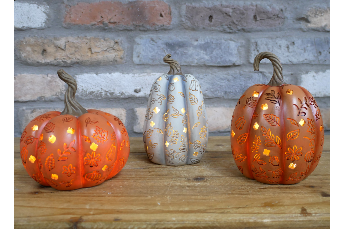Set Of 3 Light Up Pumpkins