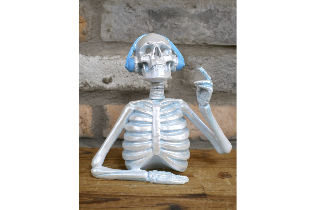 Skeleton With Headphones - (Blue)