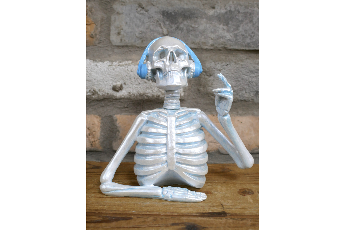 Skeleton With Headphones - (Blue)